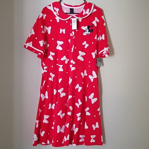 NWT Disney Minnie Mouse Bow Print Dress - Picture 3 of 8